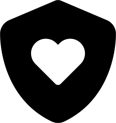 heart in shield icon